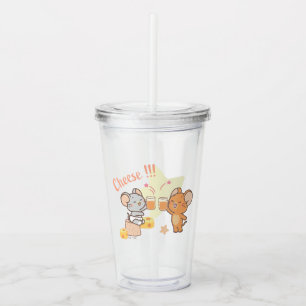 Anime Tuffy en Jerry Cheers voor kaas Acryl Drinkbeker