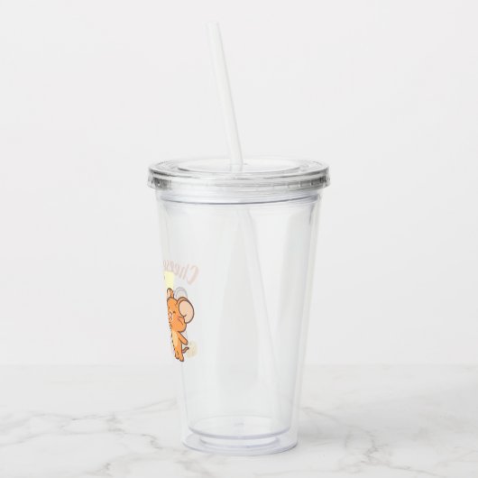 Anime Tuffy en Jerry Cheers voor kaas Acryl Drinkbeker (Links)