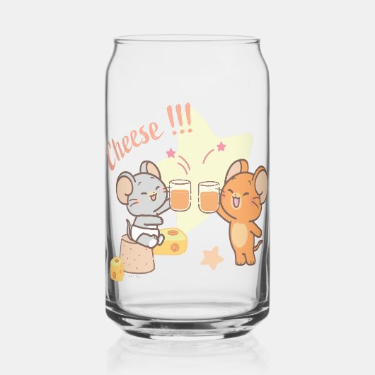 Anime Tuffy en Jerry Cheers voor kaas Blikvorm Glas (Voorkant)