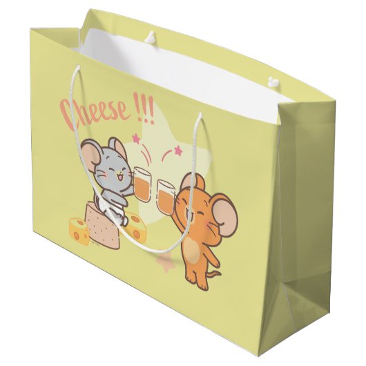 Anime Tuffy en Jerry Cheers voor kaas Groot Cadeauzakje (Achterkant Gekanteld)