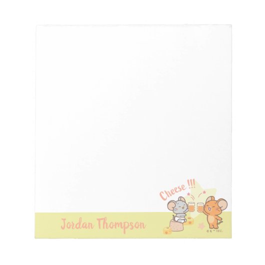 Anime Tuffy en Jerry Cheers voor kaas Notitieblok (Voorkant)