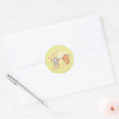 Anime Tuffy en Jerry Cheers voor kaas Ronde Sticker (Envelop)