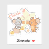 Anime Tuffy en Jerry Cheers voor kaas Sticker (Vel)