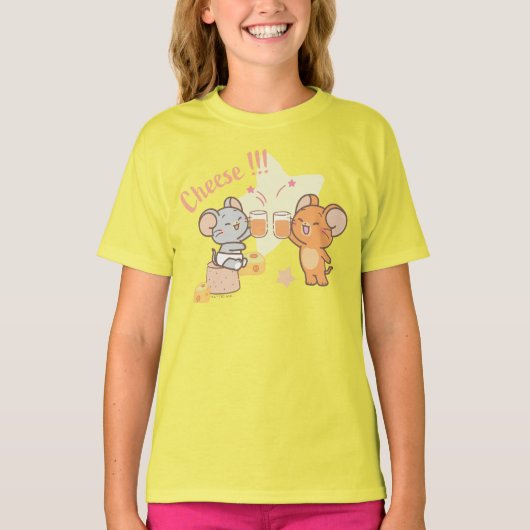 Anime Tuffy en Jerry Cheers voor kaas T-shirt (Voorkant)