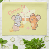 Anime Tuffy en Jerry Cheers voor kaas Theedoek (Gevouwen)