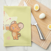 Anime Tuffy en Jerry Cheers voor kaas Theedoek (Quarter Fold)