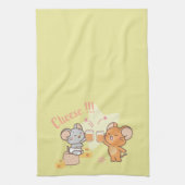Anime Tuffy en Jerry Cheers voor kaas Theedoek (Verticaal)