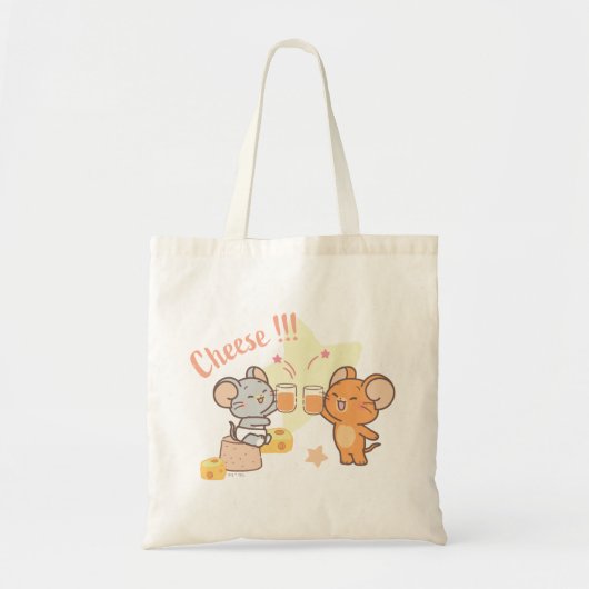 Anime Tuffy en Jerry Cheers voor kaas Tote Bag (Voorkant)