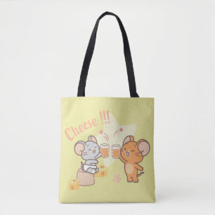 Anime Tuffy en Jerry Cheers voor kaas Tote Bag