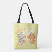 Anime Tuffy en Jerry Cheers voor kaas Tote Bag (Achterkant)