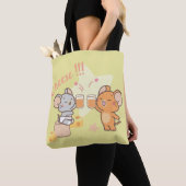 Anime Tuffy en Jerry Cheers voor kaas Tote Bag (Dichtbij)