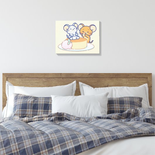 Anime Tuffy en Jerry Cheesecake Canvas Afdruk (Insitu (Slaapkamer))