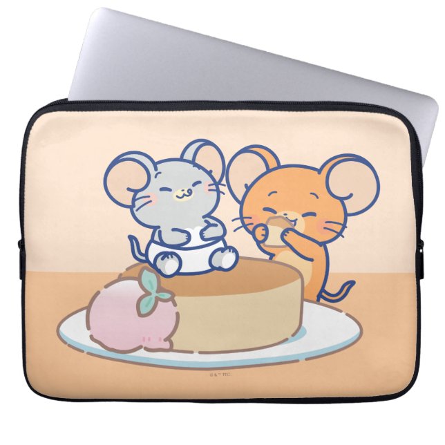 Anime Tuffy en Jerry Cheesecake Laptop Sleeve (Voorkant)