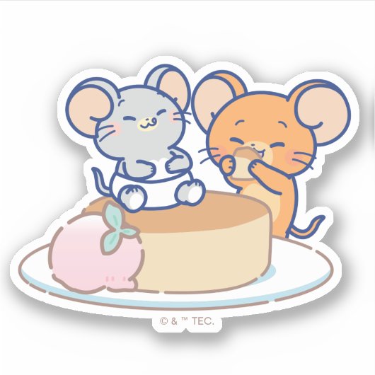 Anime Tuffy en Jerry Cheesecake Sticker (Voorkant)