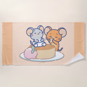 Anime Tuffy en Jerry Cheesecake Strandlaken