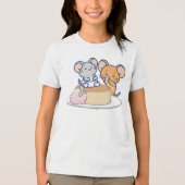 Anime Tuffy en Jerry Cheesecake Tri-Blend Shirt (Voorkant)