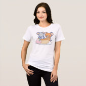Anime Tuffy en Jerry Cheesecake Tri-Blend Shirt (Voorkant volledig)
