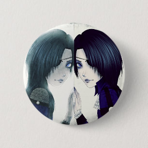 Anime tweelingen die elkaar missen knoop ronde button 5,7 cm