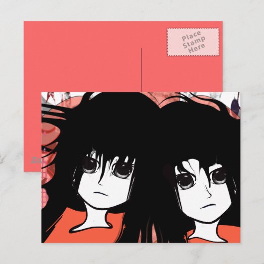 Anime Twins Briefkaart (Voorkant / Achterkant)