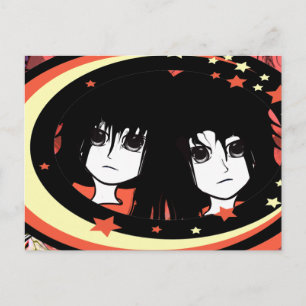 Anime Twins Briefkaart