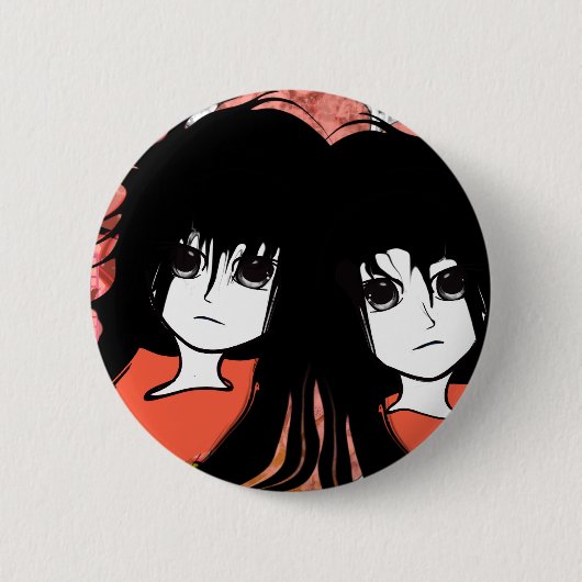 Anime Twins Ronde Button 5,7 Cm (Voorkant)