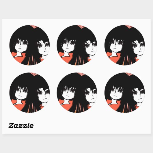 Anime Twins Ronde Sticker (Vel)