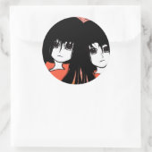 Anime Twins Ronde Sticker (Tas)