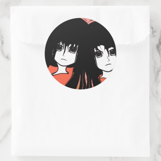 Anime Twins Ronde Sticker (Tas)