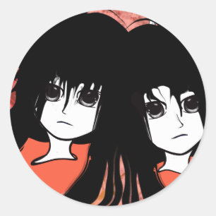Anime Twins Ronde Sticker