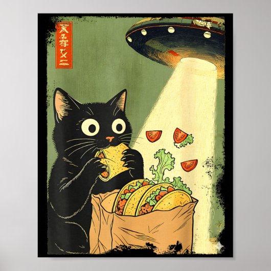 Anime UFO Cat Tacos Japanese Magic Poster (Voorkant)