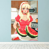 Anime uitgerekt canvas afdrukken (Insitu (Houten vloer))