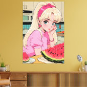 Anime uitgerekt canvas afdrukken (Insitu (Woonkamer))