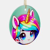 Anime Unicorn Kinder Keramisch Ornament (Rechts)