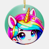 Anime Unicorn Kinder Keramisch Ornament (Voorkant)