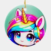 Anime Unicorn Kinder Keramisch Ornament (Achterkant)