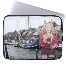 Anime, V Tuber, VTuber, Harbor. Laptop Sleeve