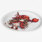 Anime-Valentijn Papieren Bordje (Gekanteld)