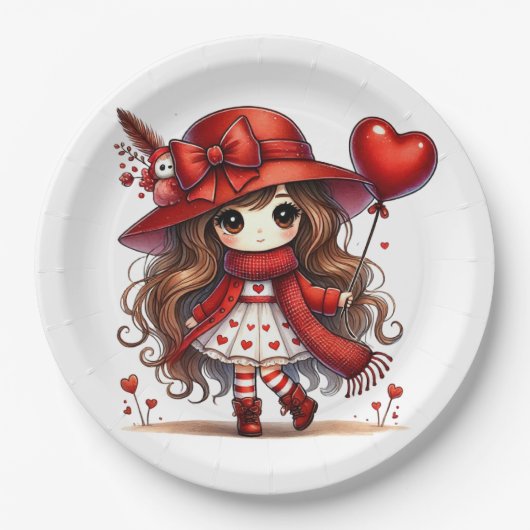 Anime-Valentijn Papieren Bordje (Voorkant)