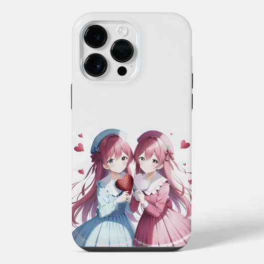 anime Valentijnsdag hart iPhone Hoesje (Achterkant)