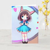 Anime Valentijnsdag Kaart (Gele Bloem)