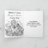 Anime Valentijnsdag met binnenkant Kleurplaat Kaart (Binnen)