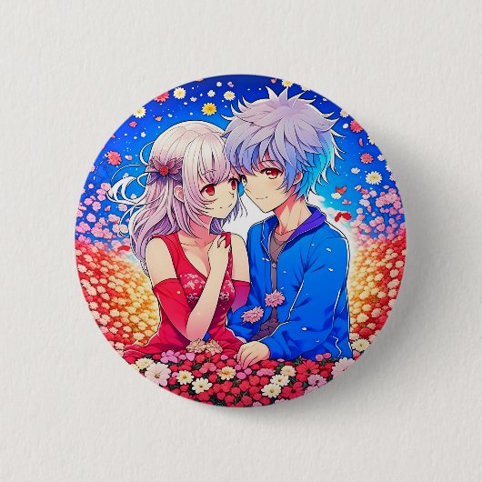 Anime Valentijnsdagfeest Ronde Button 5,7 Cm (Voorkant)