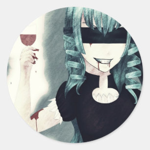 Anime vampire meisjesstickers ronde sticker