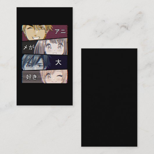 Anime Vaporwave esthetics Japans Otaku Visitekaartje (Voorkant / Achterkant)