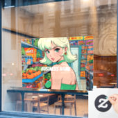 Anime-vensterfolie Raamsticker (Cafe Raam)