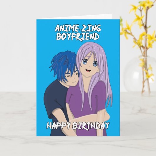 Anime Verbazingwekkende Vriendin Verjaardag Kaart (Gele Bloem)