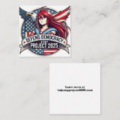 Anime verdedigen democratie, stop project 2025 vierkante visitekaartje (Voorkant / Achterkant)