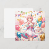 Anime verjaardag uitnodiging (Voorkant / Achterkant)