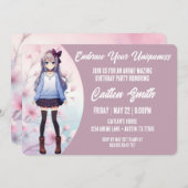 Anime Verjaardag Uitnodiging Japanse Anime Party (Voorkant / Achterkant)