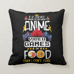 Anime Video Game Food Gamer Nerd Gaming Controller Kussen